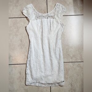 Hollister White Lace Mini Dress, Low Back, Size XS